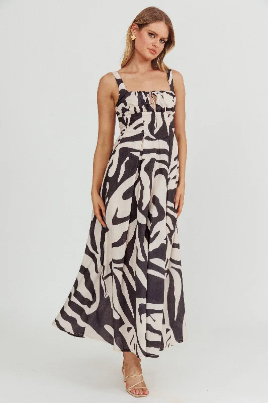 Colette A-Line Maxi Dress Black