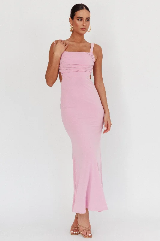 Dream Crush Lace-Up Back Maxi Dress Lilac