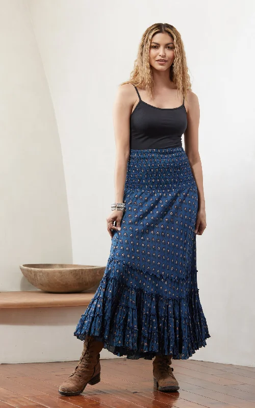 Lola Skirt, Long, Dulce Indigo