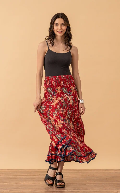 Macarena Skirt, Long, Bombay Red