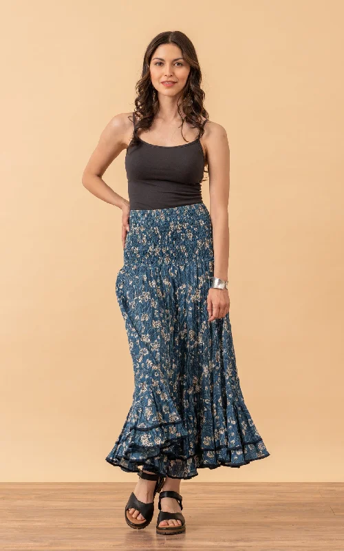 Macarena Skirt, Long, Indigo Lily