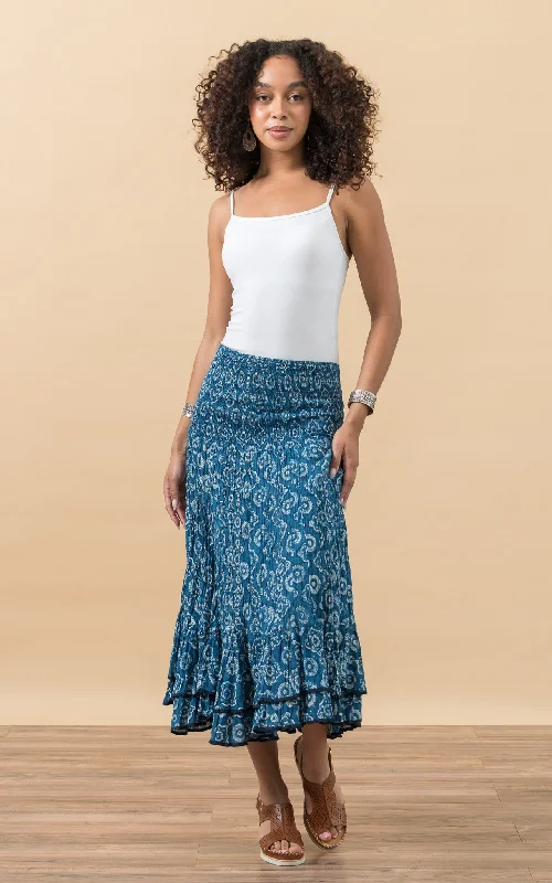 Macarena Skirt, Short, Indigo Medallion