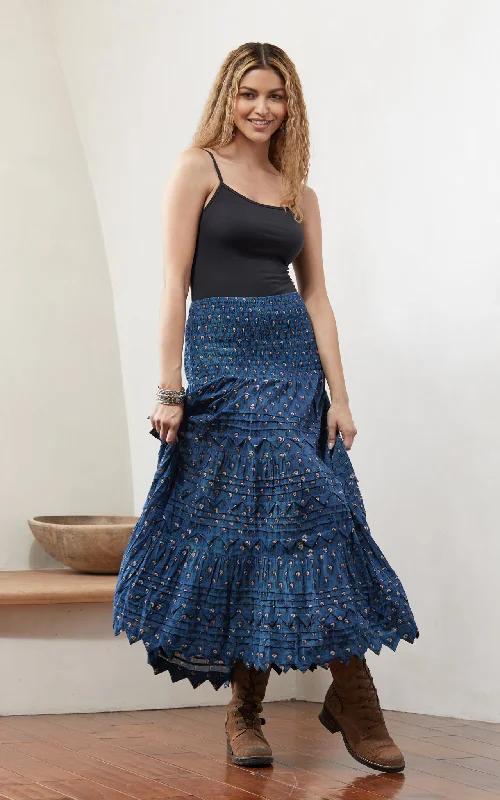 Pico Skirt, Long, Dulce Indigo