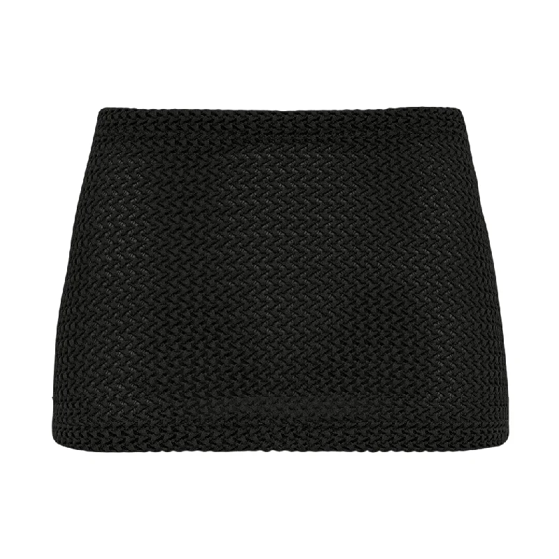 Double Micro Skirt | Black Crochet