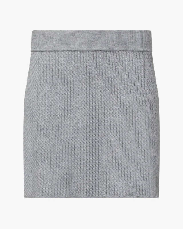 Cable Knit Skirt | Light Heather Grey