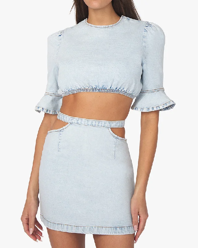 Cut Out Indigo Comfort Skirt | Super Light