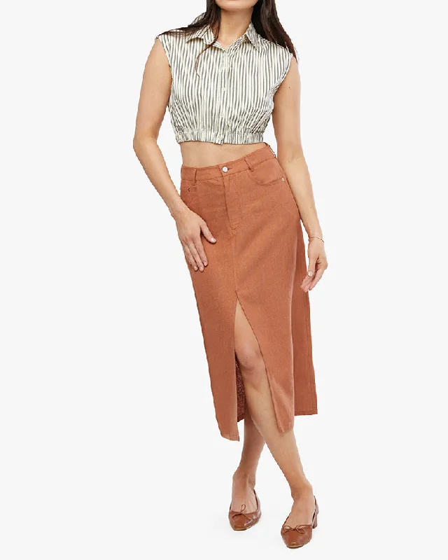 Front Slit Skirt | Bran